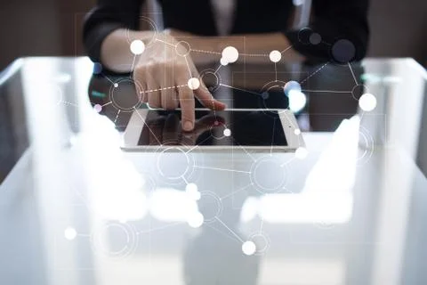 Template for text, Virtual screen Background with icons. Business, internet 库存照片