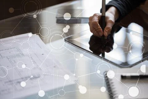 Template for text, Virtual screen Background with icons. Business, internet Stock-Fotos