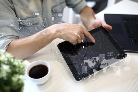 Template for text, Virtual screen Background. Business, internet technology and Stock Photos