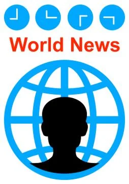Template for the text of the world news program. Stock Illustration