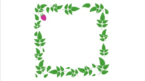 Template for text a wreath of branches and raspberries. Stock Footage 117190788
