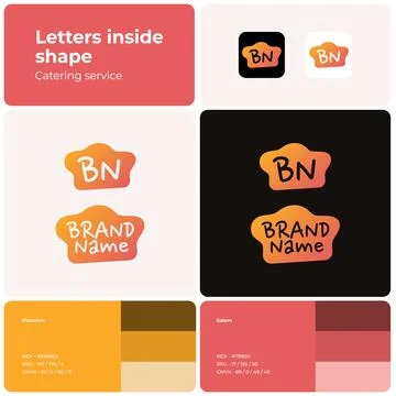 Template with thin simple logo for catering service Stock Illustration