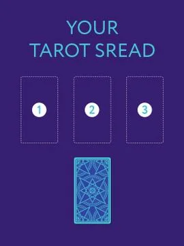 Template for three tarot card spread Illustrazione stock