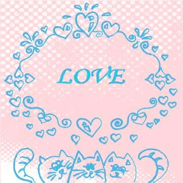 Template of three vector cats Stock Illustration