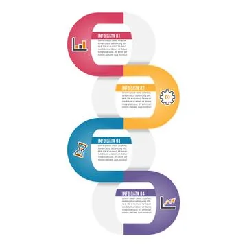 Template Timeline Infographic colored horizontal numbered for four position c Stock Illustration