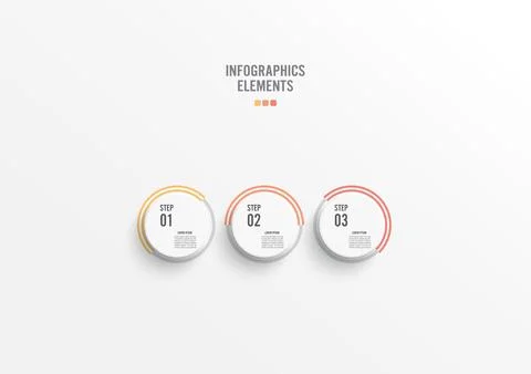 Template timeline infographic colored horizontal numbered for three positio.. Stock Illustration