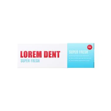 Template of toothpaste packaging box, realistic vector illustration isolated. Stock Illustration