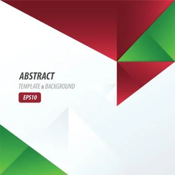 Template triangle red and green color Stock Illustration