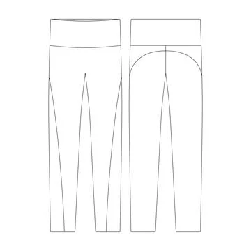 Template trim legging vector illustration flat design outline clothing coll.. Stock Illustration