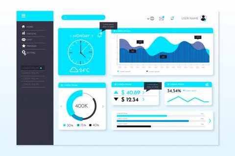 Template user panel dashboard Stock Illustration