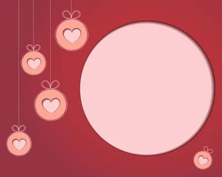 Template for Valentine s Day note in burgundy with space for greetings cut out Illustrazione stock