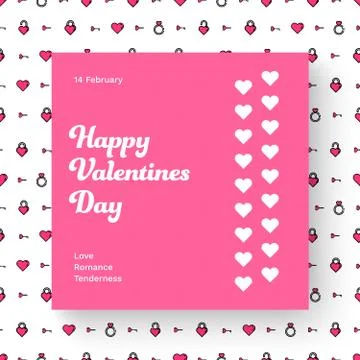 Template vector banner on the theme of "Valentine's Day", on the background o Stock Illustration