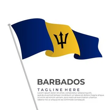 Template vector Barbados flag modern design Stock Illustration