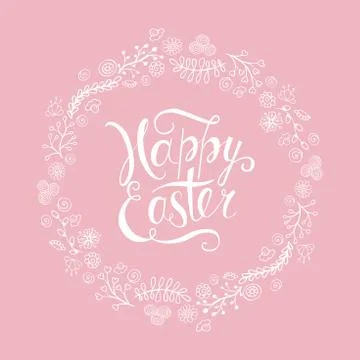 Template vector card with realistic decorated eggss. Stock Illustration