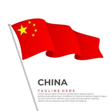 Template vector China flag modern design Stock Illustration