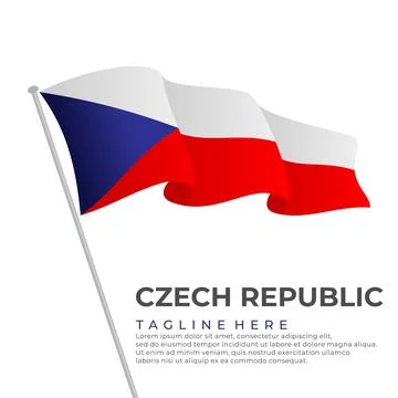 Template vector Czech Republic flag modern design Stock Illustration