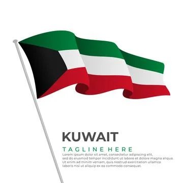 Template vector Kuwait flag modern design Stock Illustration