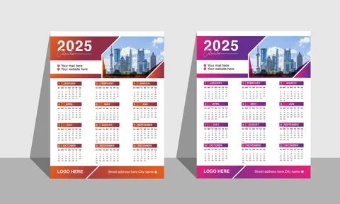 Template vector minimal new year 2025 calendar design template for business Illustrazione stock