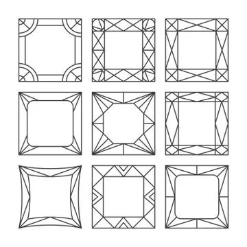 Template vector photo frames Illustrazione stock