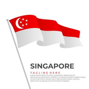 Template vector Singapore flag modern design Stock Illustration