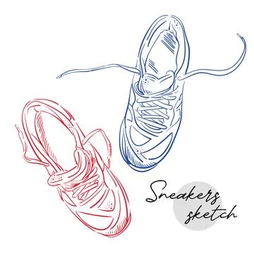 Template vector tennis or running shoes, suitable for your custom sneaker design Stock Illustration