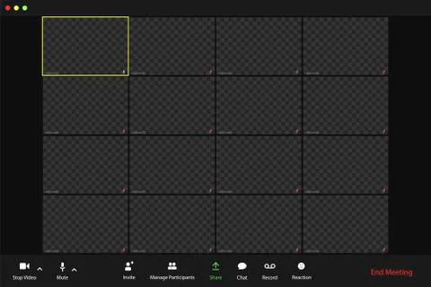 Template video conference user interface, video conference calls window overlay. Stock Illustration