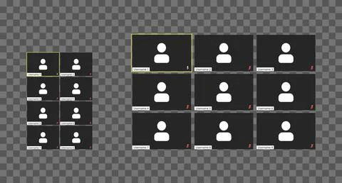 Template video conference user interface, video conference calls window overlay 스톡 일러스트