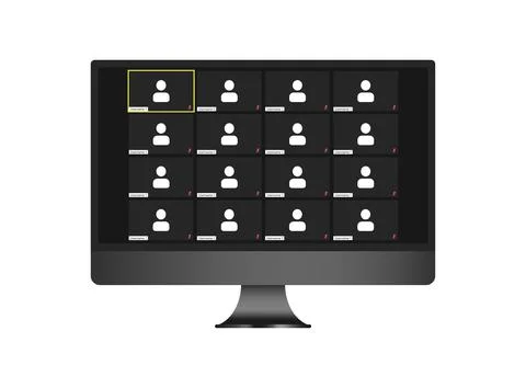 Template video conference user interface, video conference calls window overlay Stock Illustration
