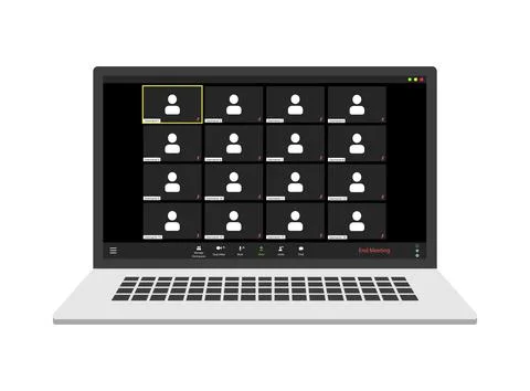 Template video conference user interface, video conference calls window overlay Stock Illustration