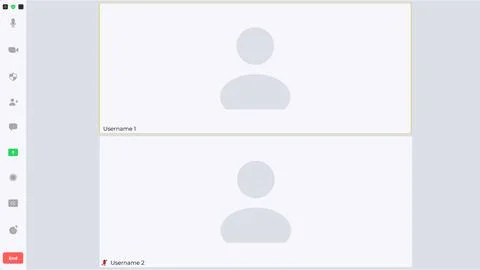 Template video conference user interface, video conference calls window overlay Stock Illustration