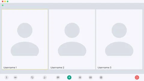 Template video conference user interface, video conference calls window overlay 스톡 일러스트