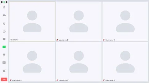 Template video conference user interface, video conference calls window overlay Stock Illustration