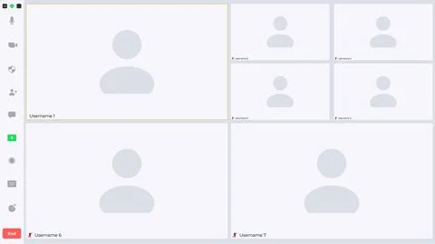 Template video conference user interface, video conference calls window overlay Stock Illustration