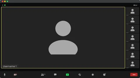 Template video conference user interface. Application for social communication Stock Illustration