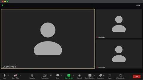 Template video conference user interface. Application for social communication 스톡 일러스트