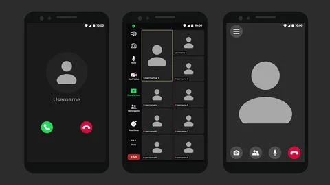 Template video conference user interface. Application for social communication Stock Illustration