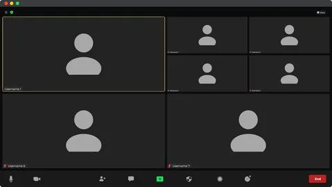 Template video conference user interface. Application for calls. Video call イラスト素材