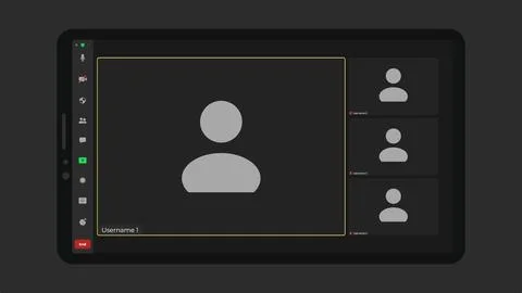 Template video conference user interface. Application for calls. Videocall Stock Illustration