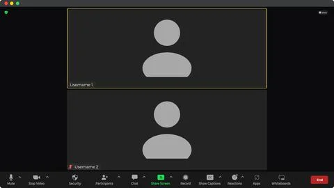 Template video conference user interface. Video calls window overlay. Online 스톡 일러스트