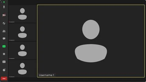 Template video conference user interface. Video calls window overlay. Video Illustrazione stock