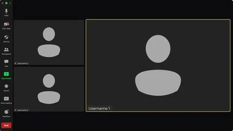 Template video conference user interface. User web video call window. Online Stock Illustration