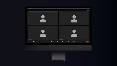 Template video conference user interface. Online conference meeting. Zoom Illustrazione stock