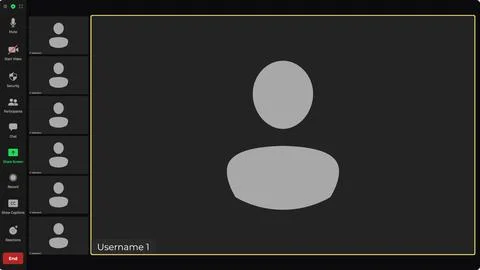 Template video conference user interface. Online conference meeting. Online chat Stock Illustration