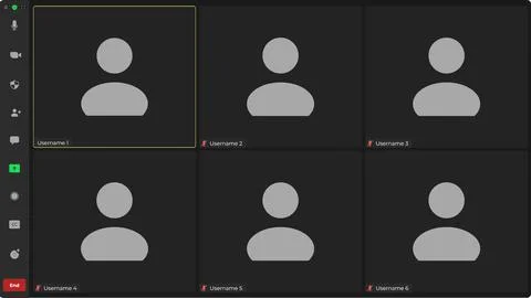 Template video conference user interface. Video calls window overlay. Videocall Stock Illustration