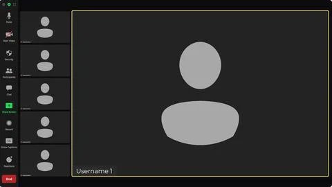 Template video conference user interface. Application for calls. Zoom Interface イラスト素材
