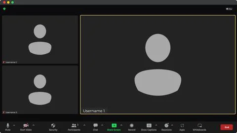 Template video conference user interface. Application for calls. Video 库存插图
