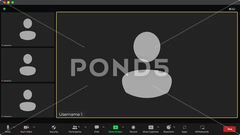 Template video conference user interface. Application for social ...