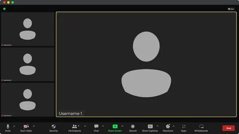 Template video conference user interface. Application for social communication Stock Illustration