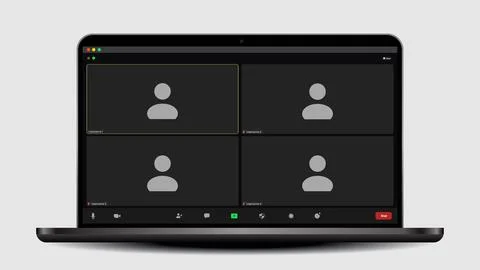 Template video conference user interface. User web video call window. User web Stock Illustration