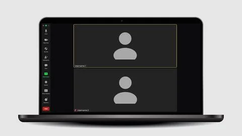 Template video conference user interface. Application for social communication Stock Illustration
